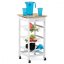 Servírovací stolek s kolečky Autronic DR-043 — bílá / masiv