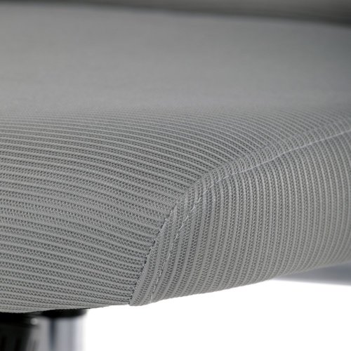 Kancelářská židle, šedá síťovina, bílý plast, kolečka na tvrdé podlahy, 2D područky