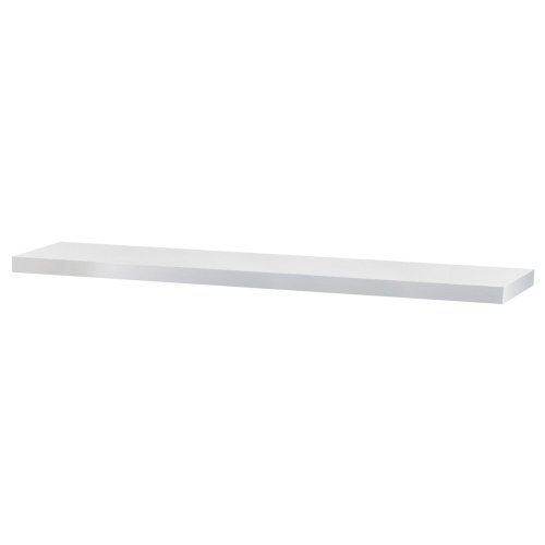 Polička nástěnná 120 cm, MDF, barva černý vysoký lesk, baleno v ochranné fólii