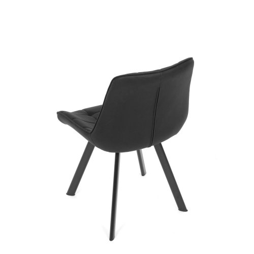 Židle jídelní, černá látka v dekoru broušené kůže, černý kov - Brevné variany: GRN3