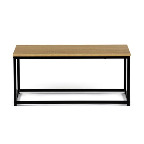 Stůl konferenční, 90x48x41 cm, MDF, dekor divoký dub, černý kov - Brevné variany: OLW