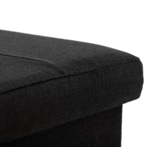 Taburet s úložným prostorem, látka černá - Brevné variany: Šedá