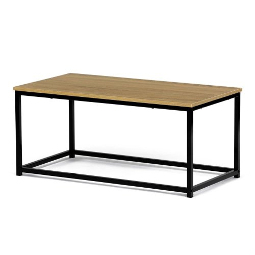 Stůl konferenční, 90x48x41 cm, MDF, dekor divoký dub, černý kov - Brevné variany: OLW