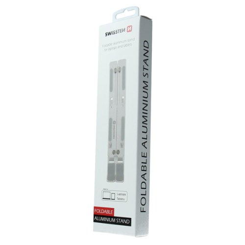 Podstavec pod notebook, polohovatelný, stříbrný, hliník, 10 Kg nosnost, SWISSTEN