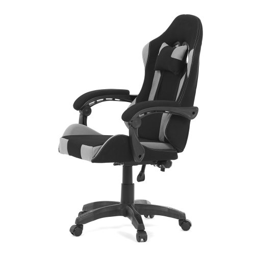 Kancelářské křeslo, permanentní kontakt s aretací, černá látka, KA-R209 GREY - Brevné variany: Šedá