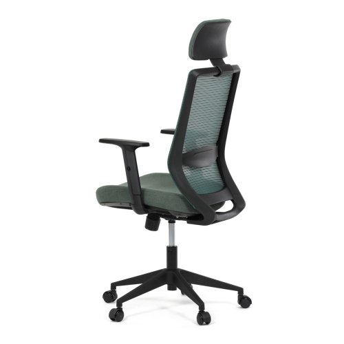 Židle kancelářská, černá MESH síťovina, černá látka, plastový kříž, synchronní mechanismus, kolečka pro tvrdé povrchy