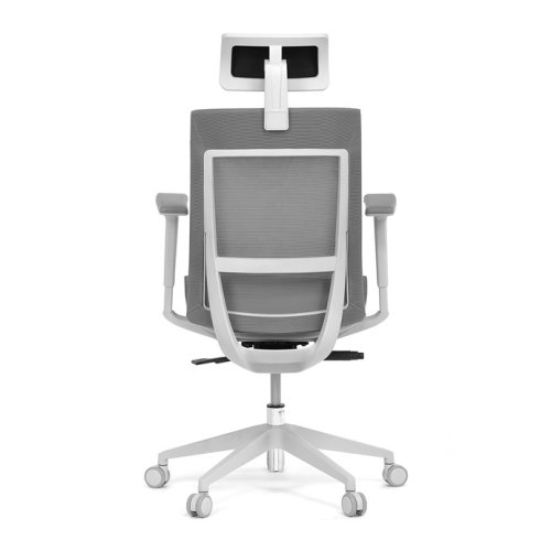 Kancelářská židle, šedá látka, plastový kříž, 3D područky, kolečka pro tvrdé podlahy