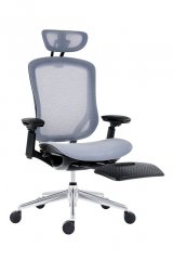 Kancelářská židle Antares BAT NET PDH + FOOTREST — šedá