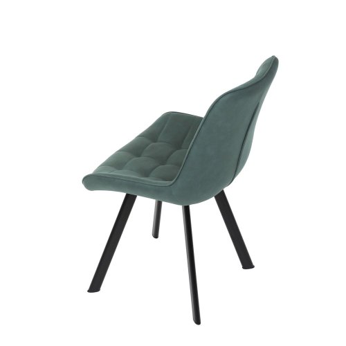 Židle jídelní, černá látka v dekoru broušené kůže, černý kov - Brevné variany: GRN3