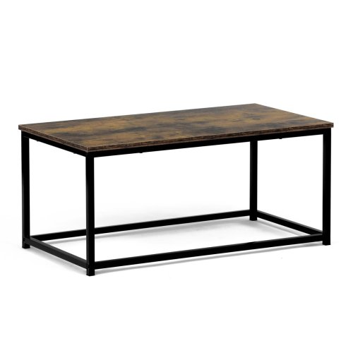 Stůl konferenční, 90x48x41 cm, MDF, dekor divoký dub, černý kov - Brevné variany: OLW