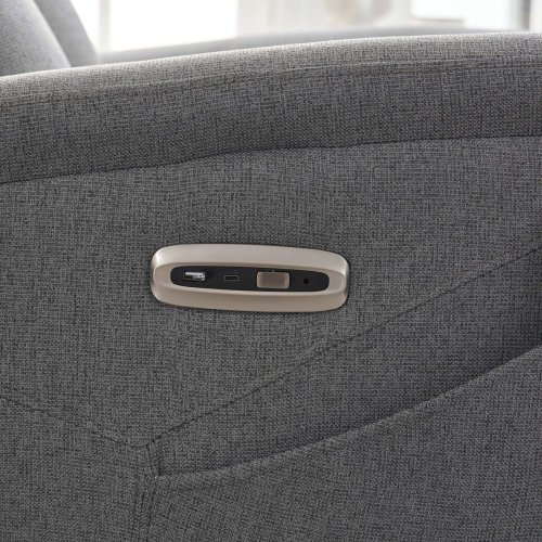Křeslo polohovací masážní s výhřevem,  8bodová vibrační masáž, zvedací systém, USB, krémová látka - Brevné variany: Krémová