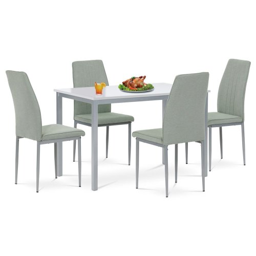 Židle jídelní, béžová látka, šedé kovové nohy - Brevné variany: Hnědá