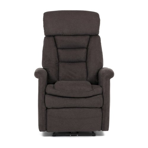 TV a relaxační křeslo s elektrickým ovládáním, potah hnědá látka