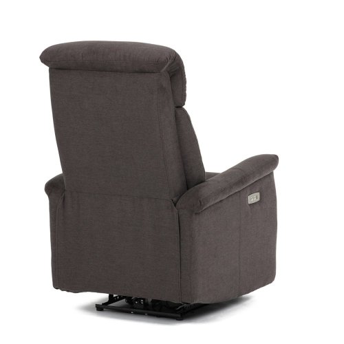 TV a relaxační křeslo s elektrickým ovládáním, potah hnědá látka