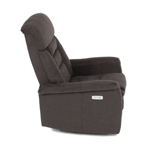 TV a relaxační křeslo s elektrickým ovládáním, potah hnědá látka