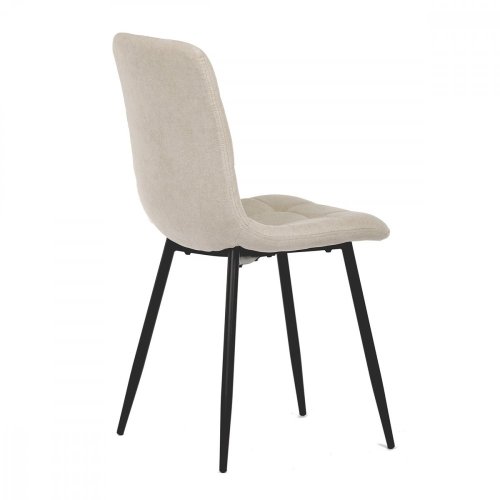 Jídelní židle, potah krémová látka, kovová čtyřnohá podnož, černý mat - Brevné variany: Zelená