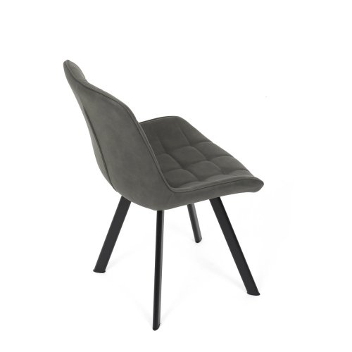 Židle jídelní, černá látka v dekoru broušené kůže, černý kov - Brevné variany: GRN3