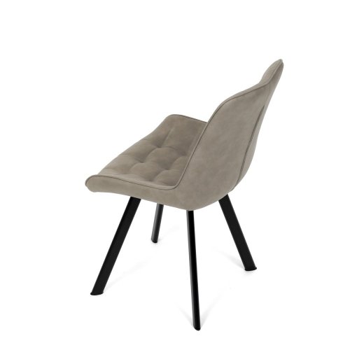 Židle jídelní, černá látka v dekoru broušené kůže, černý kov - Brevné variany: GRN3