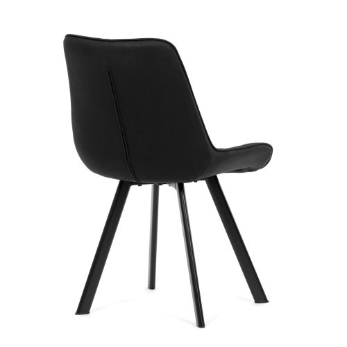 Židle jídelní, černá látka v dekoru broušené kůže, černý kov - Brevné variany: GRN3