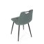 Židle jídelní, madlo, snadno čistitelná šedá látka, černý matný lak, kovové nohy - Brevné variany: Zelená