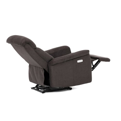 TV a relaxační křeslo s elektrickým ovládáním, potah hnědá látka