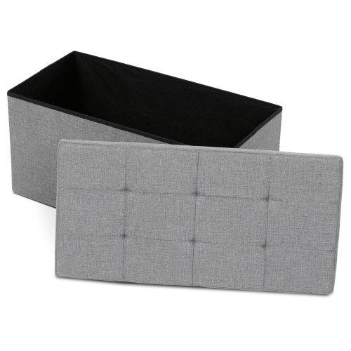 Taburet s úložným prostorem, látka černá - Brevné variany: Šedá