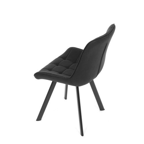 Židle jídelní, černá látka v dekoru broušené kůže, černý kov - Brevné variany: GRN3