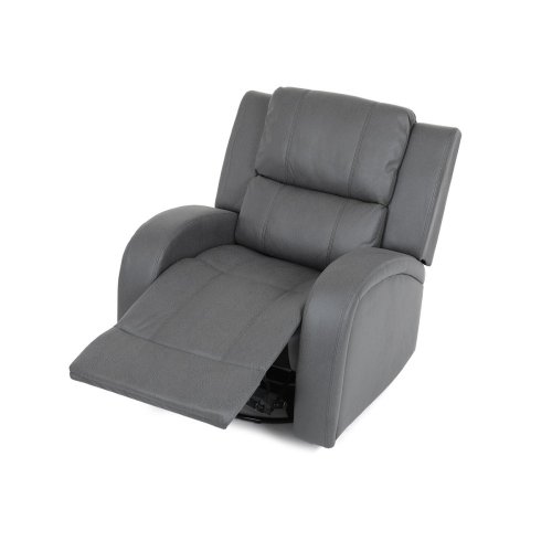 TV a relaxační křeslo, manuální polohování, potah šedá látka v dekoru kůže - Brevné variany: Šedá