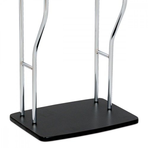 Němý sluha, výška 108 cm, MDF - černý matný lak, kov - chrom, nosnost 5 kg - Brevné variany: Bílá