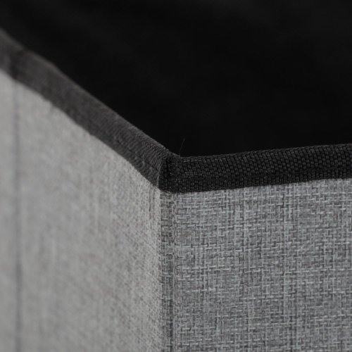 Taburet s úložným prostorem, látka černá - Brevné variany: Šedá