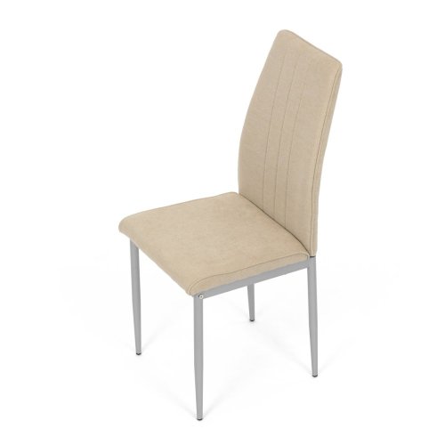 Židle jídelní, béžová látka, šedé kovové nohy - Brevné variany: Hnědá