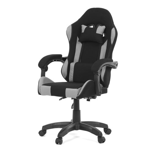 Kancelářské křeslo, permanentní kontakt s aretací, černá látka, KA-R209 GREY - Brevné variany: Šedá