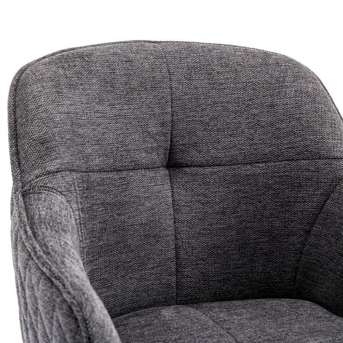 Jídelní a konferenční židle, potah krémová látka, kovové nohy, černý mat