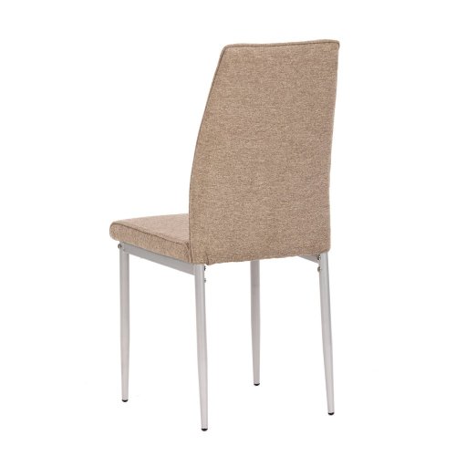 Židle jídelní, béžová látka, šedé kovové nohy - Brevné variany: Hnědá