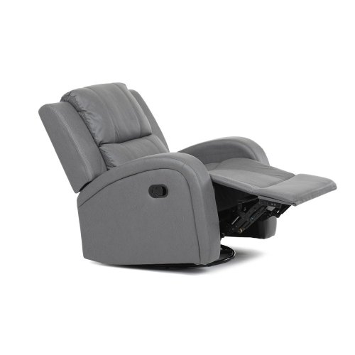 TV a relaxační křeslo, manuální polohování, potah šedá látka v dekoru kůže - Brevné variany: Šedá