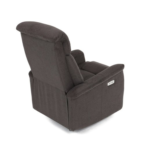 TV a relaxační křeslo s elektrickým ovládáním, potah hnědá látka