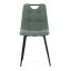 Židle jídelní, madlo, snadno čistitelná šedá látka, černý matný lak, kovové nohy - Brevné variany: Zelená