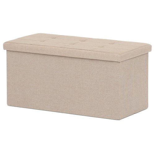 Taburet s úložným prostorem, látka černá - Brevné variany: Šedá