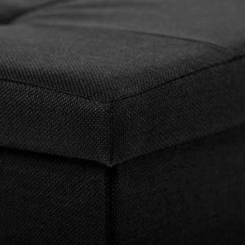 Taburet s úložným prostorem, látka černá - Brevné variany: Šedá