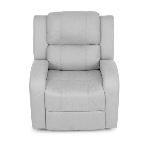 TV a relaxační křeslo, manuální polohování, potah šedá látka v dekoru kůže - Brevné variany: Šedá