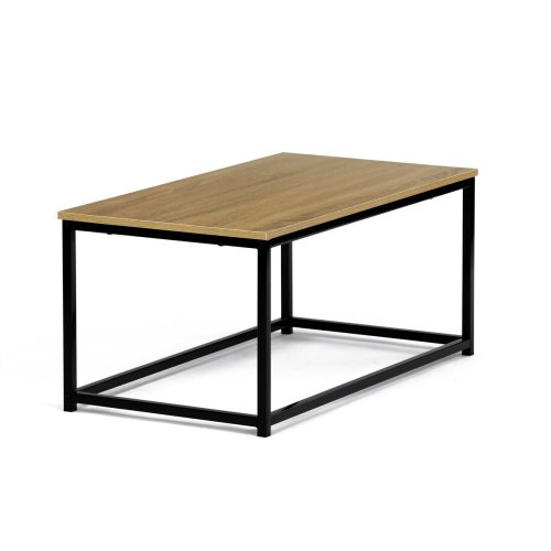 Stůl konferenční, 90x48x41 cm, MDF, dekor divoký dub, černý kov - Brevné variany: OLW
