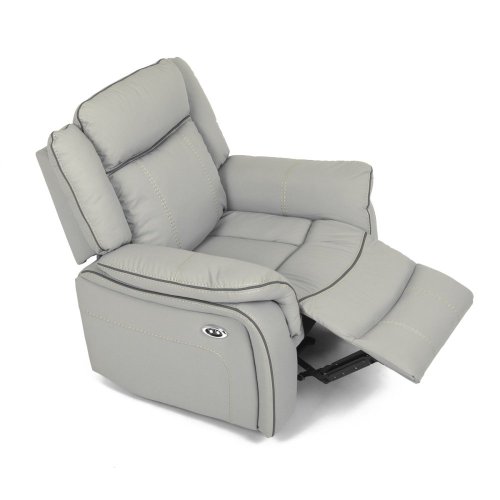 TV a relaxační křeslo s elektrickým ovládáním, potah šedá ekokůže