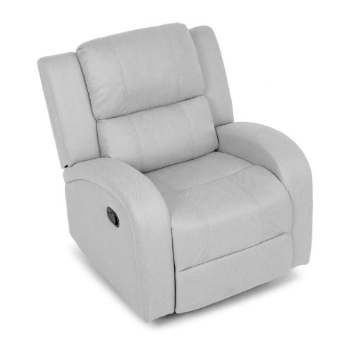 TV a relaxační křeslo, manuální polohování, potah šedá látka v dekoru kůže - Brevné variany: Šedá