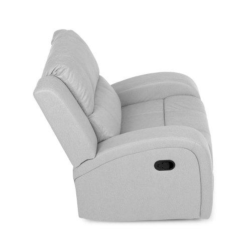 TV a relaxační křeslo, manuální polohování, potah šedá látka v dekoru kůže - Brevné variany: Šedá