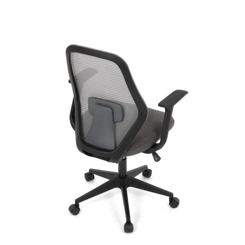 Židle kancelářská, látka černá, houpací mechanismus, kolečka pro tvrdé povrchy - Brevné variany: Černá