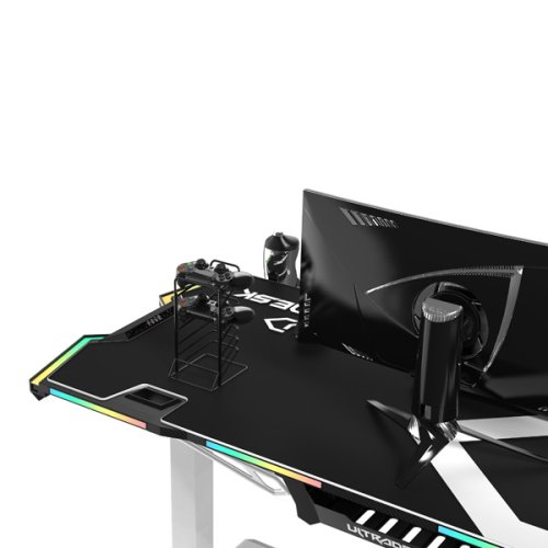 ULTRADESK Herní stůl FORCE SNOW 166×70 cm — bílá