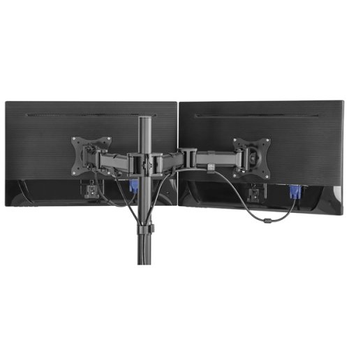 ULTRADESK Polohovatelný držák SKELETON Double pro 2 monitory — černá