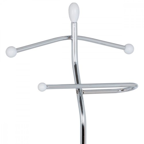 Němý sluha, výška 118 cm, masiv kaučukovník, hnědé moření, kov chrom, nos. 5 kg - Brevné variany: Přírodní