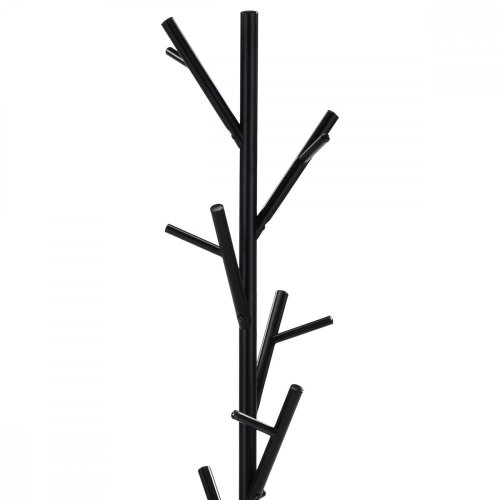 Věšák stojanový, kovová konstrukce, černý matný lak, výška 170 cm, nosnost 10 kg - Brevné variany: Černá