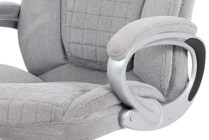 Kancelářská židle, tmavě šedá látka, kříž plastový stříbrný, houpací mechanismus - Brevné variany: Šedá